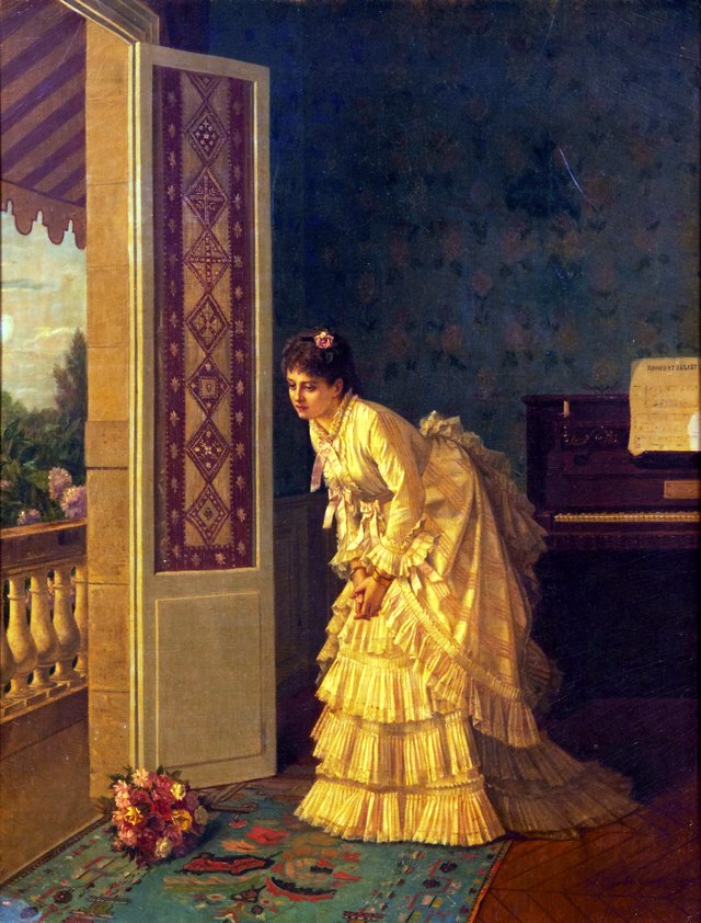 The surprise bouquet by Auguste Toulmouche