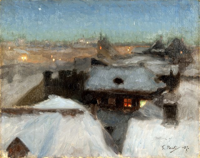 Winter Evening at Söder, Stockholm by Georg Pauli
