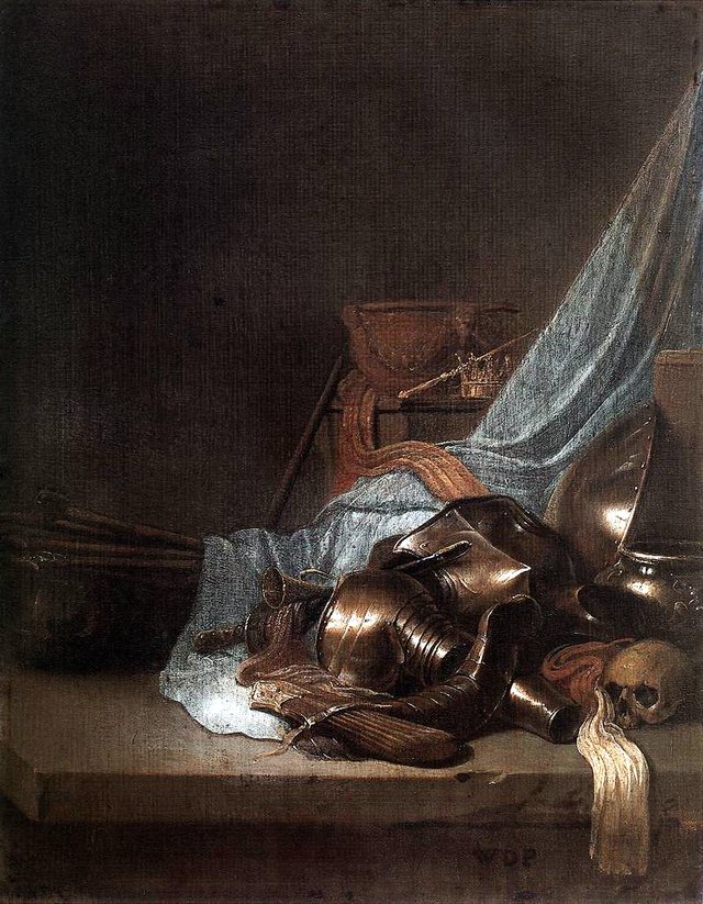 Still-life with banners and weapons by Willem de Poorter