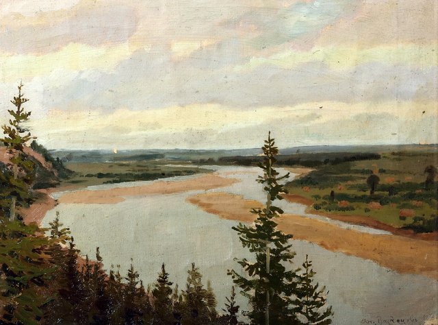 Vyatka river. Krasnoye village by Apollinary Vasnetsov