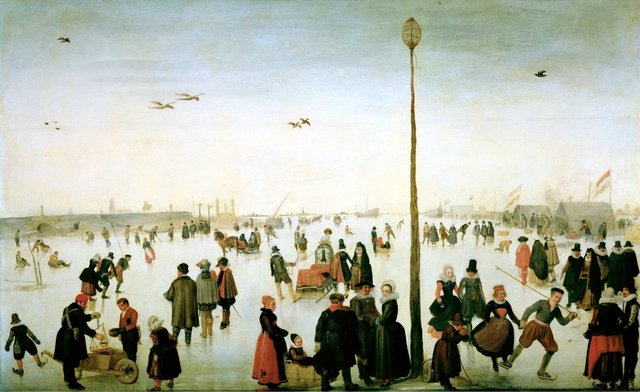 Winter Landscape with a Frozen River and Figures by Hendrick Avercamp
