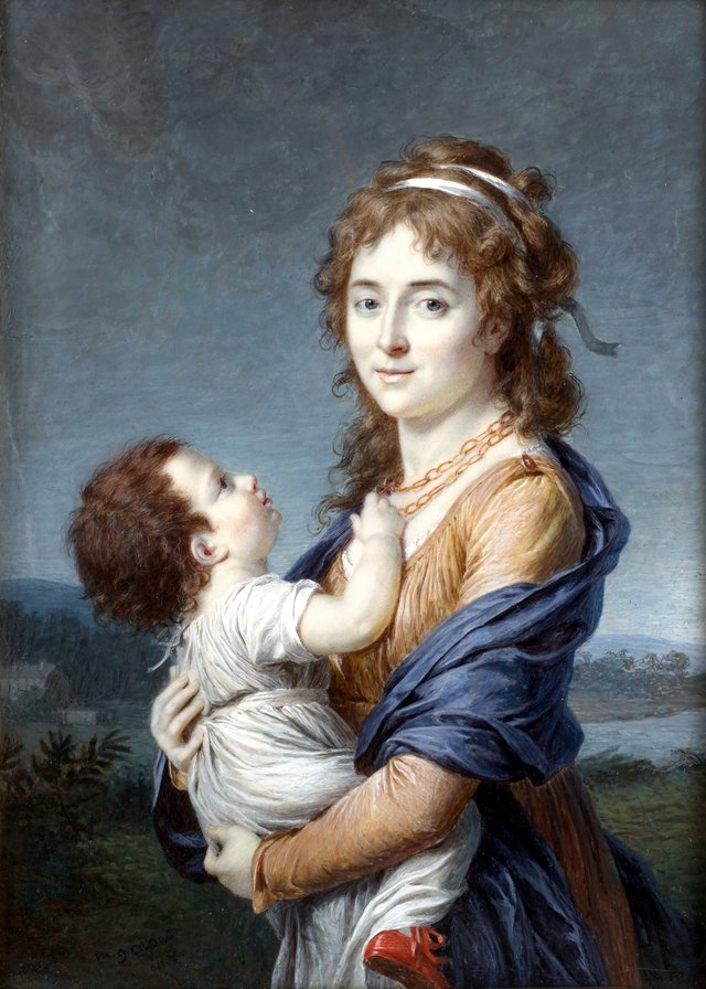 The Baroness Dannery holding her son Jean Germain Samuel by Marie-Gabrielle Capet