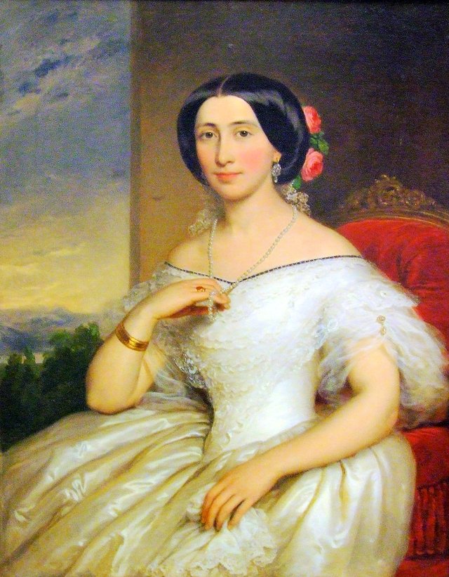 Portrait of Mrs János Matta by Miklós Barabás