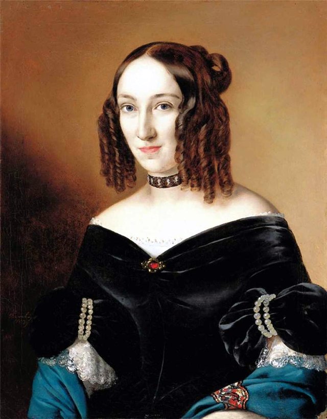 Portrait of Countess Mrs. János Bethlen, Baroness Zsuzsanna Wesselényi by Miklós Barabás