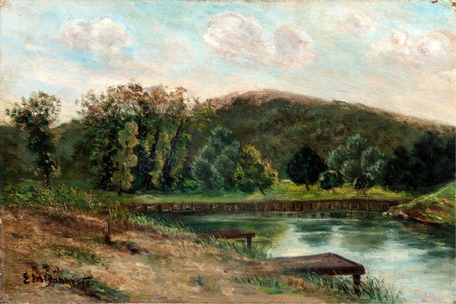 Docks on the Lake by Edward Mitchell Bannister