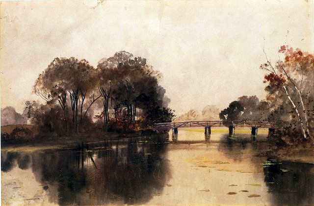 Untitled (Landscape with Bridge) by Edward Mitchell Bannister