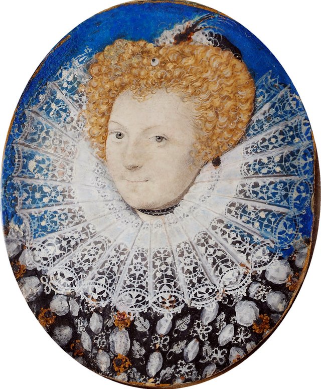 Portrait miniature of a Noblewoman, possibly of Elizabeth, Lady Leighton by Nicholas Hilliard