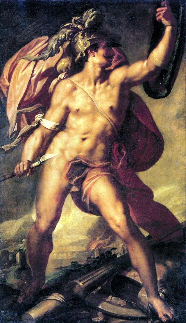 Mars op het slagveld by Bartholomeus Spranger