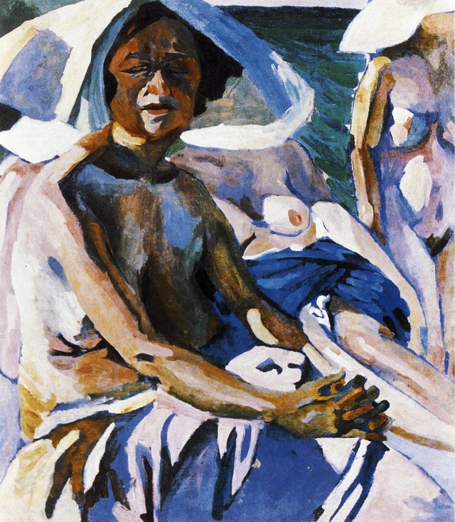 Bathers with Hats by Aristarkh Lentulov