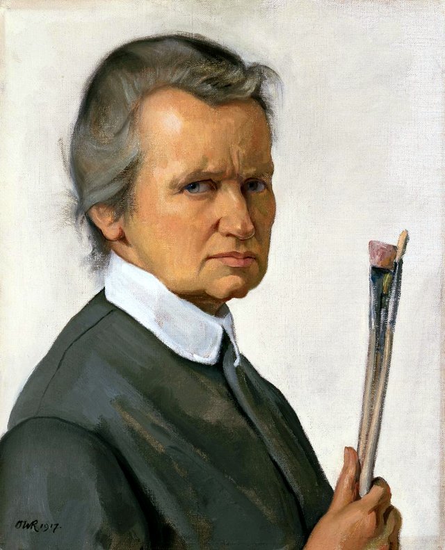 Selbstbildnis mit Pinseln by Ottilie Roederstein