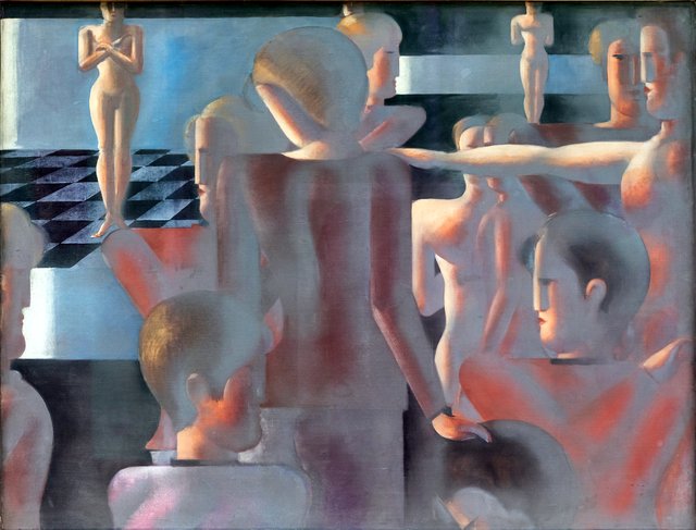 Group of Fourteen in Imaginary Architecture by Oskar Schlemmer