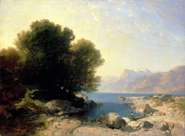 Lac des Quatre-Cantons, vers Brunnen by Alexandre Calame