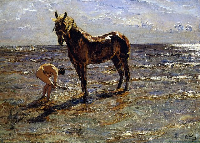 Bathing of a Horse by Valentin Serov