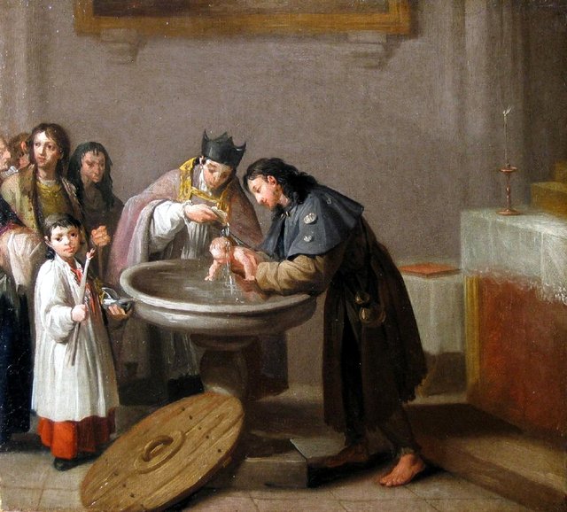 Bautismo de San Francisco by Zacarías González Velázquez
