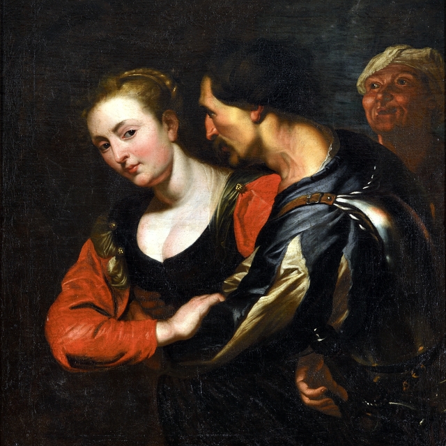 Landsknecht mit Mädchen by Theodoor Rombouts