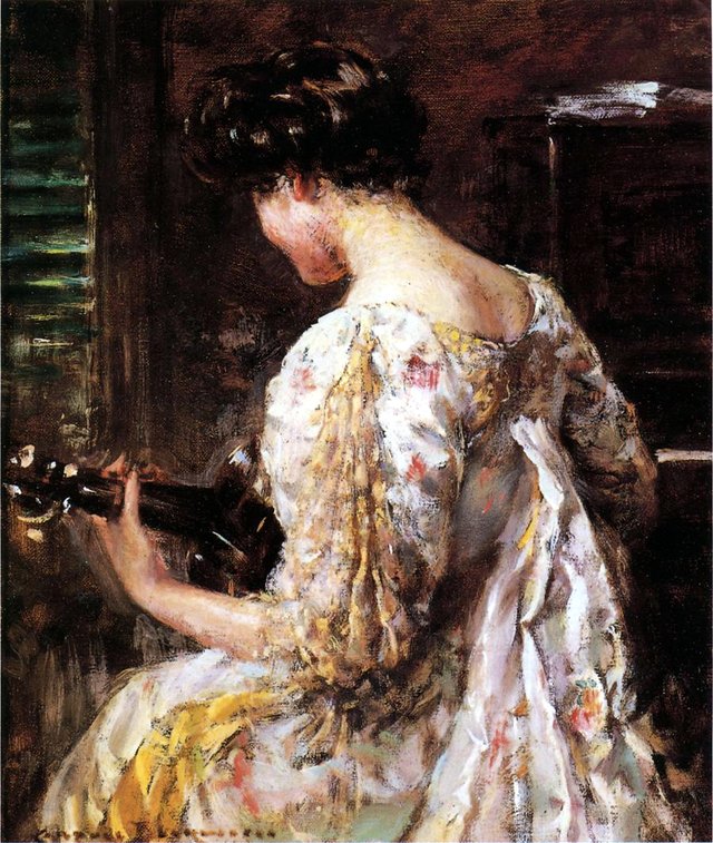 Woman with Guitar by James Carroll Beckwith