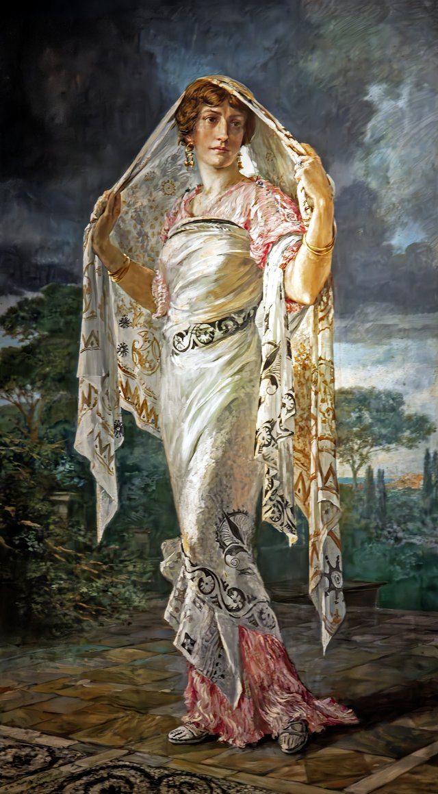 Portrait of the artist's wife in a Pompeiian costume by Mariano Fortuny