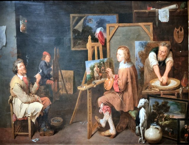 L'atelier du peintre by David Ryckaert III