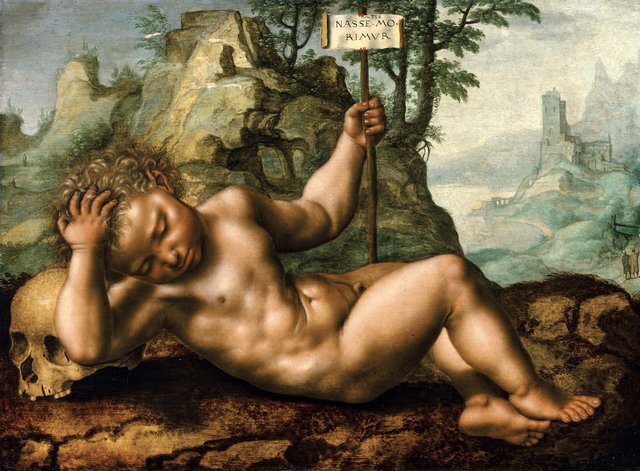 A Vanitas: As we are born, we die by Jan Sanders van Hemessen