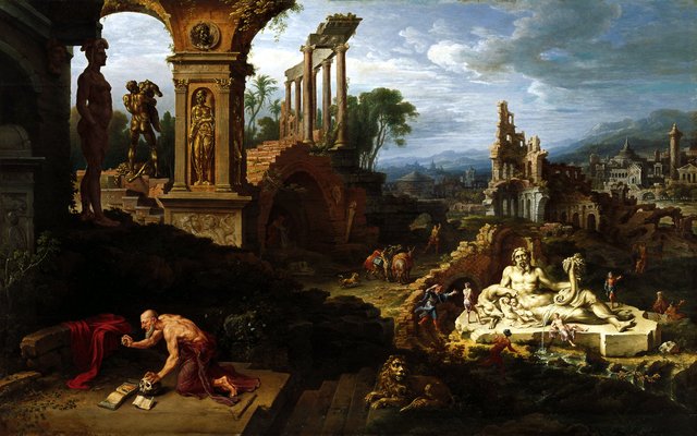 Landscape with St Jerome by Maarten van Heemskerck