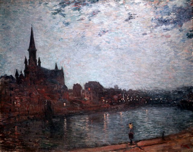 Église Sainte Croix (minuit au faubourg) by Théo van Rysselberghe