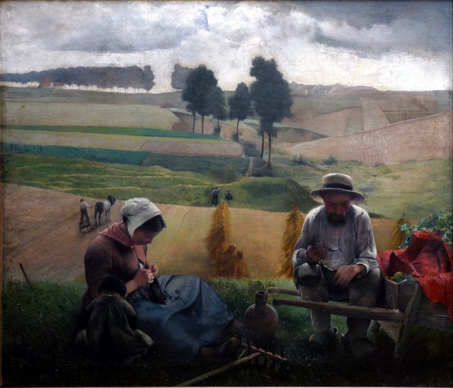 Het ontbijt van den landbouwer by Léon Frédéric