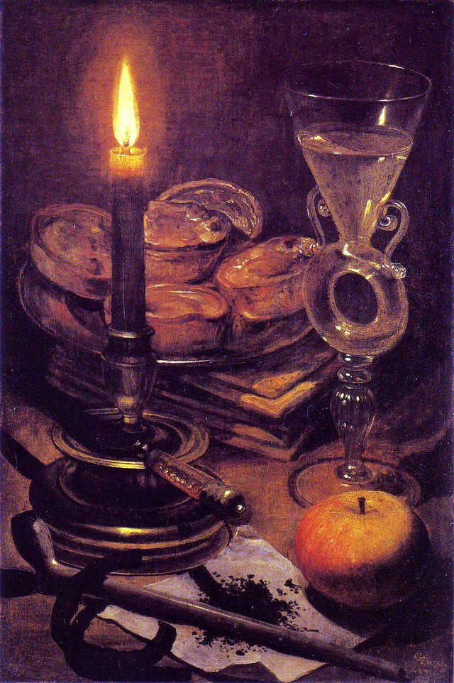 Stilleben mit Kerze by Georg Flegel