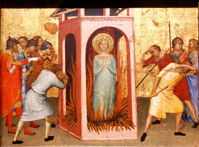 Die Marter der heiligen Reparata im Feuerofen by Bernardo Daddi
