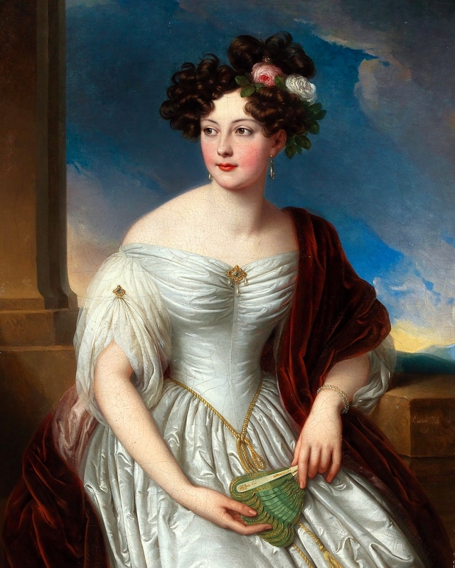 Pauline of Württemberg before a landscape background by Johann Ender