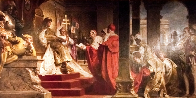 Matthias receives the Papal Legates by Gyula Benczúr