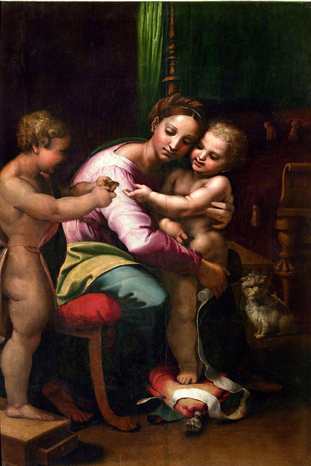 Madonna and Child with The Infant Saint John the Baptist by Giulio Romano