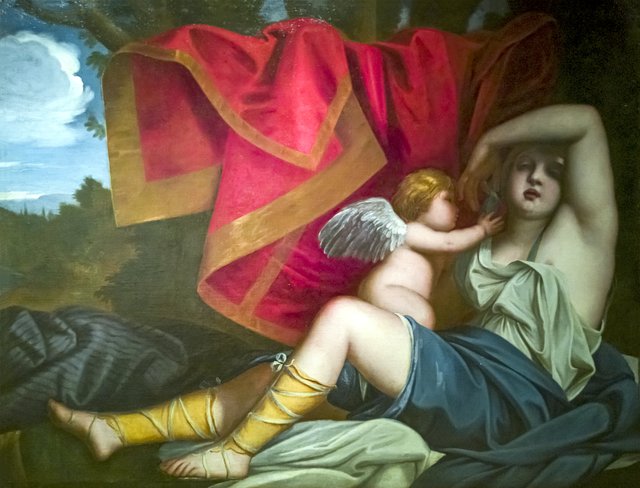 Venus with an Amor by Alessandro Varotari