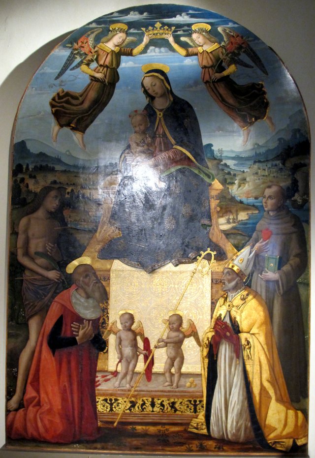 madonna col bambino e santi dal Carmine by Bernardino Fungai