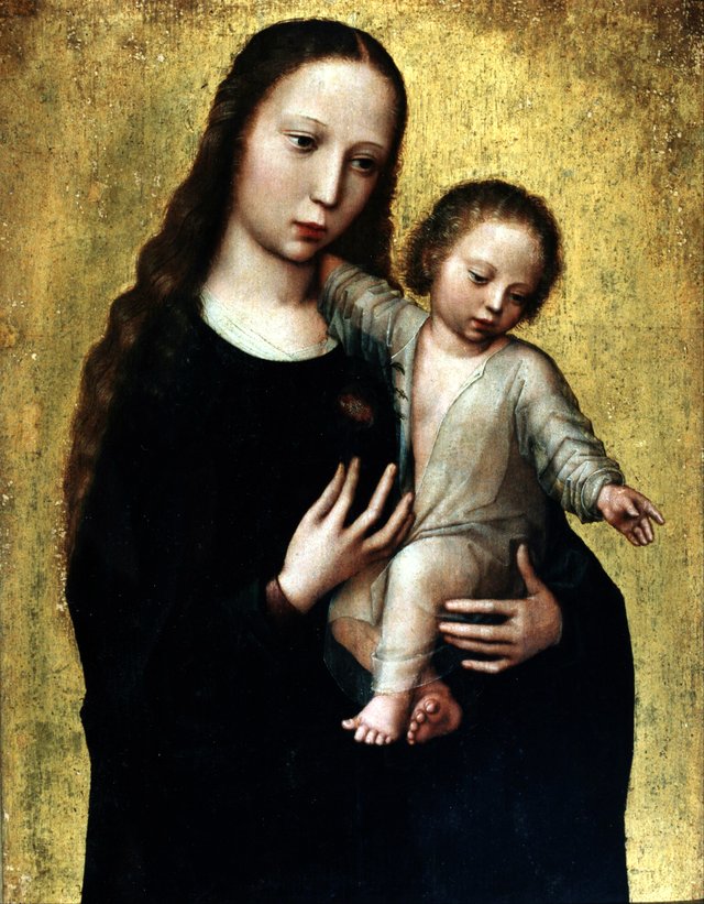 The Virgin Mary with the Child Jesus in a Shirt by Adriaen Isenbrandt