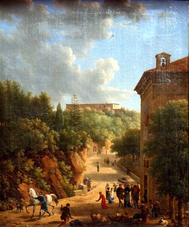 Scène de la vie italienne, le Saint-Sacrement porté aux malades by Jean-Joseph-Xavier Bidauld