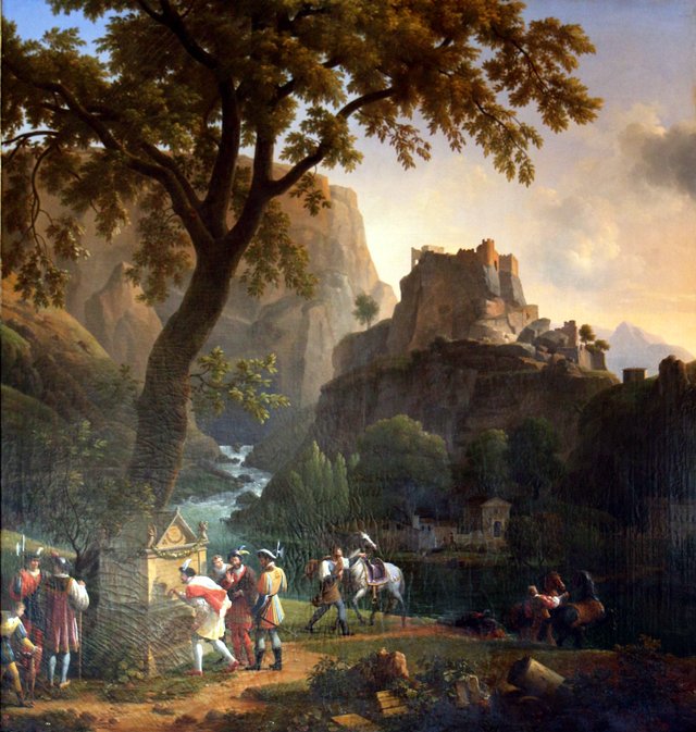 François I by the fountain of Vaucluse by Jean-Joseph-Xavier Bidauld