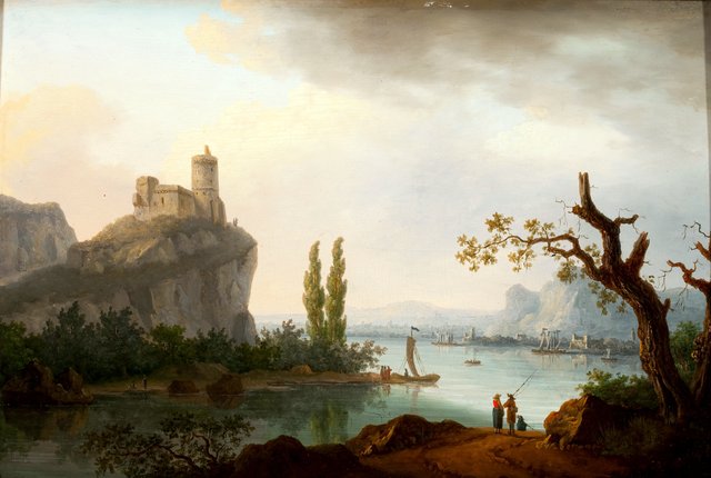 Rocky Coastline with Castle by Jean-Joseph-Xavier Bidauld