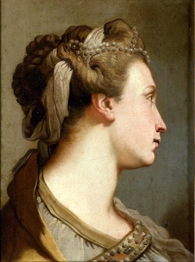 Profile of a female head girded with jewels by Gaetano Gandolfi