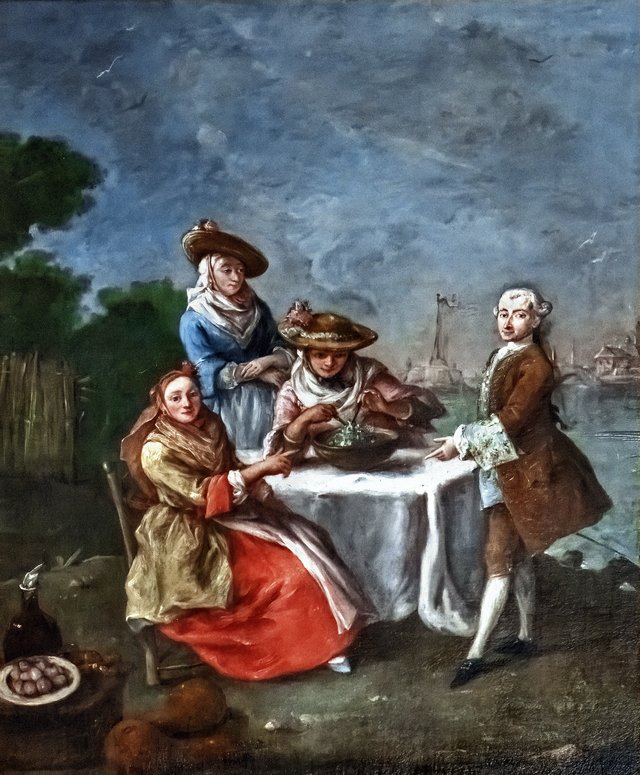 In the gardens of the lagoon by Pietro Longhi