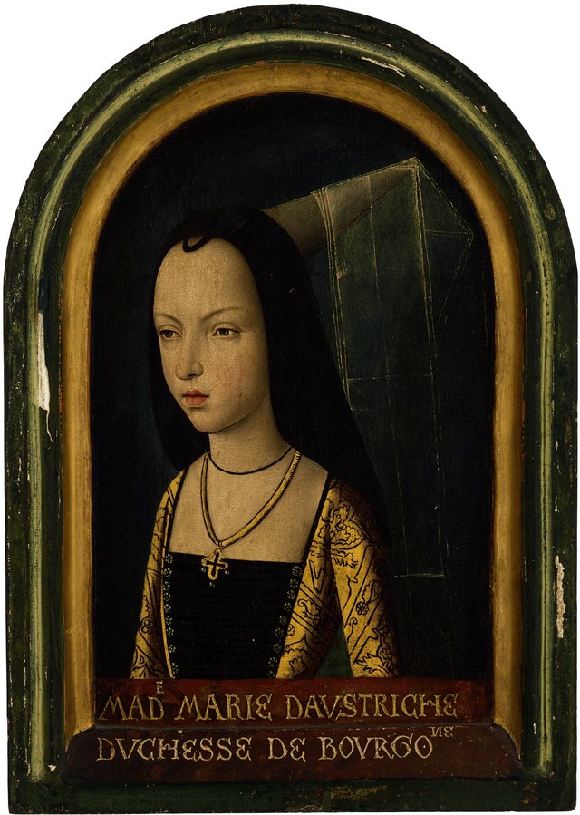 Portrait of Mary of Burgundy (1457-1482), bust-length, wearing a henin and veil by Master of the Legend of the Magdalene