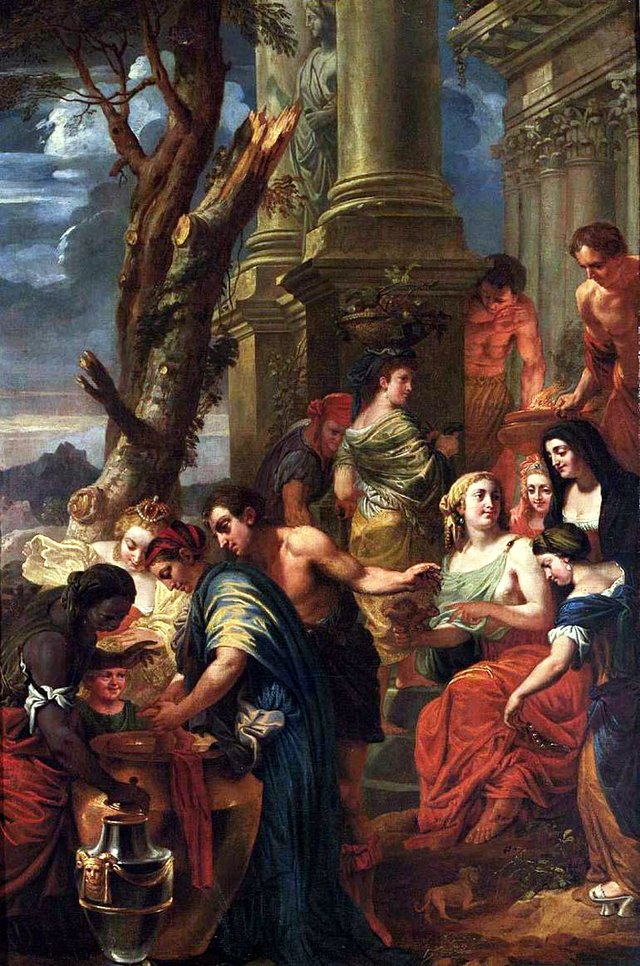 Thetis Dips Achilles in a Vase with Water from the Styx by Jan Erasmus Quellinus