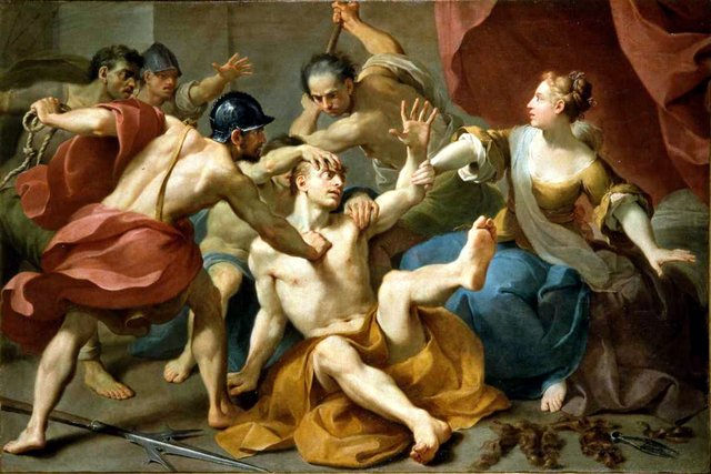 Samson captured by the Philistines by Gaetano Gandolfi