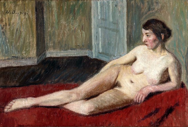 Reclining woman. by Niels Bjerre