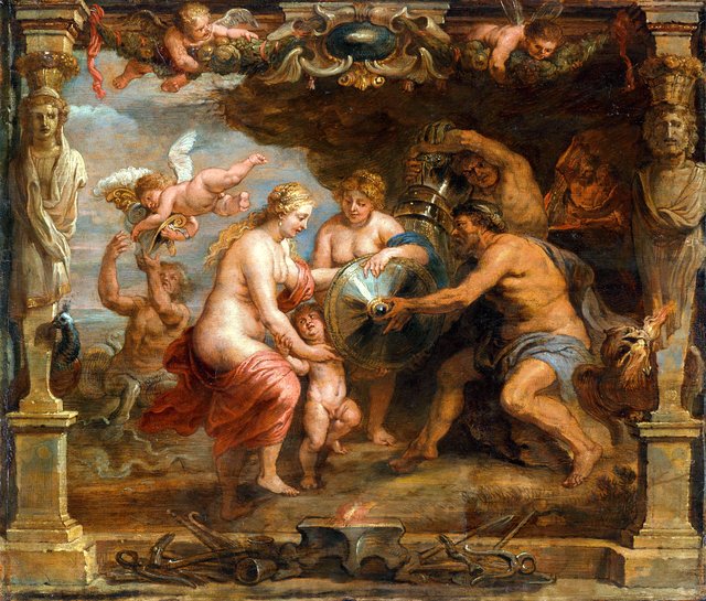 Thetis Recieving Weapons for Achilles by Erasmus Quellinus II
