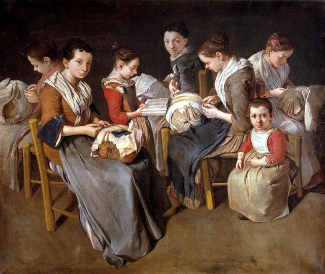 Women Working on Pillow Lace by Giacomo Ceruti