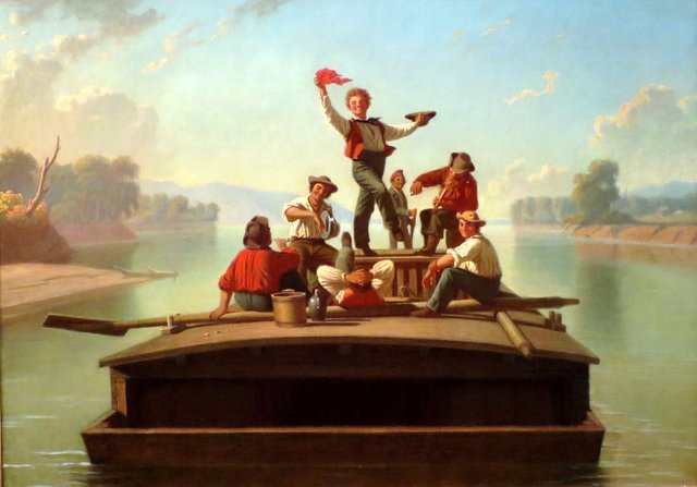 The Jolly Flatboatman by George Caleb Bingham