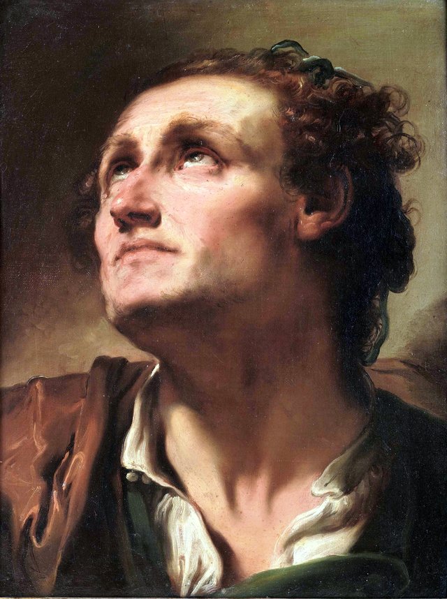 Bust of man with head turned upward by Gaetano Gandolfi