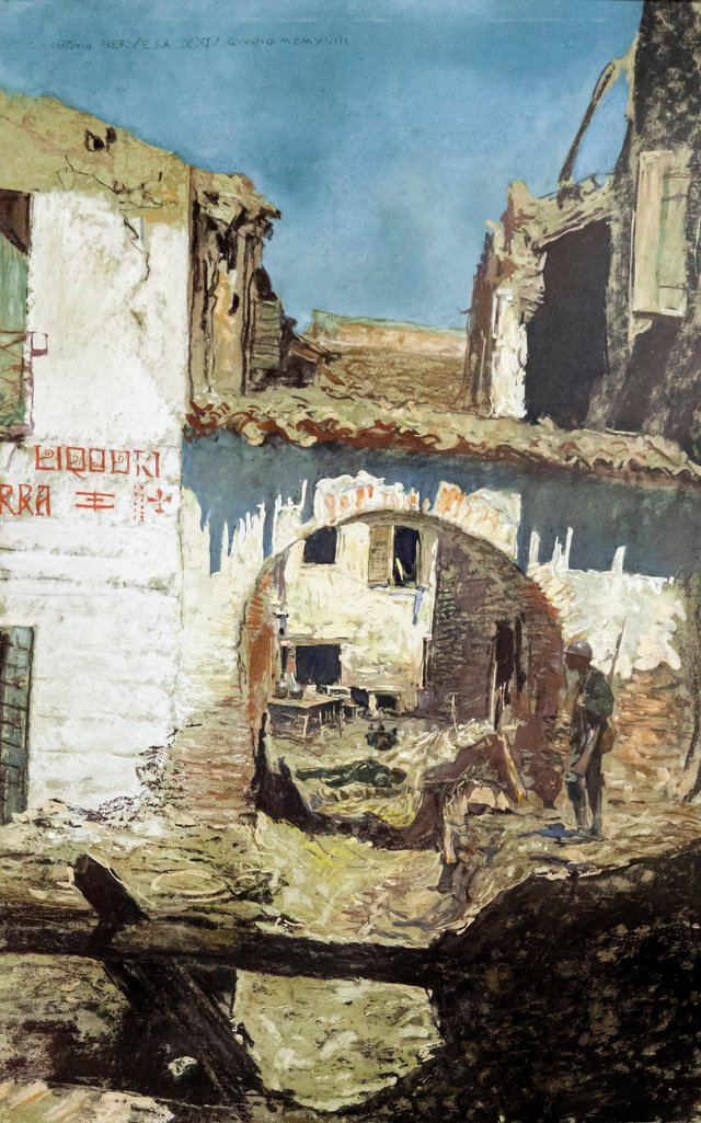 Street in Nervesa by Giulio Aristide Sartorio