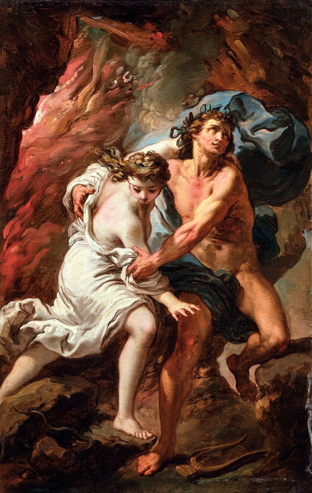 Orpheus and Eurydice fleeing Hades by Gaetano Gandolfi