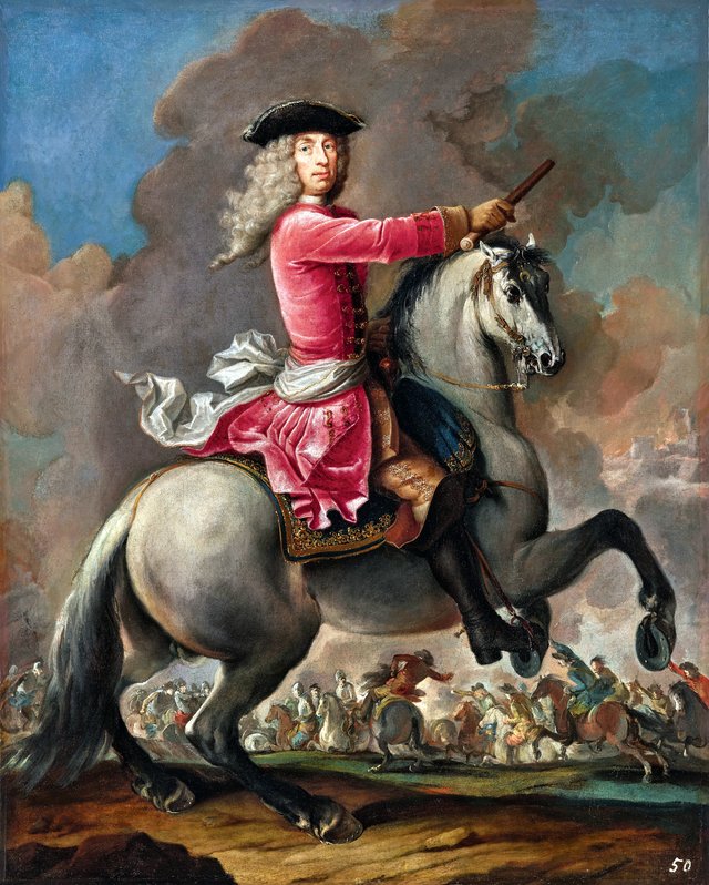 An equestrian portrait of Field Marshal Count Johann Matthias von der Schulenburg (1661–1747) by Giacomo Ceruti